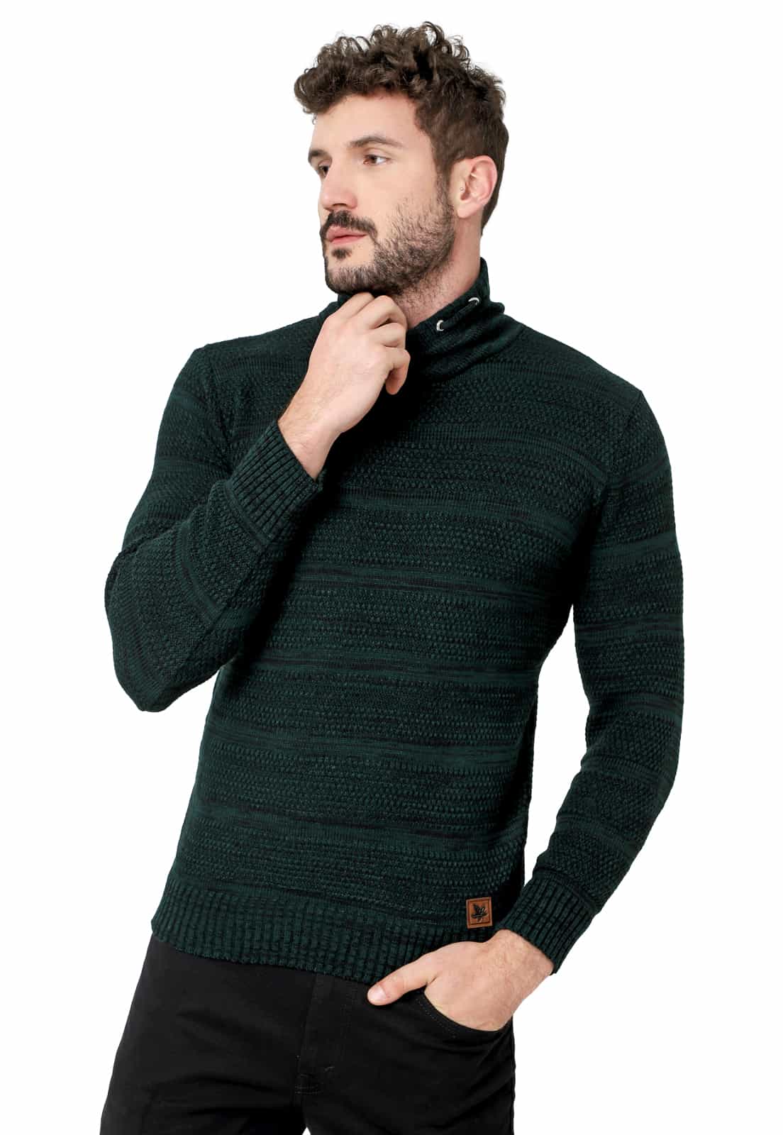 Saco para Hombre Matizado Ladrillo Cuello Alto - Giive Fábrica de sweaters colombia