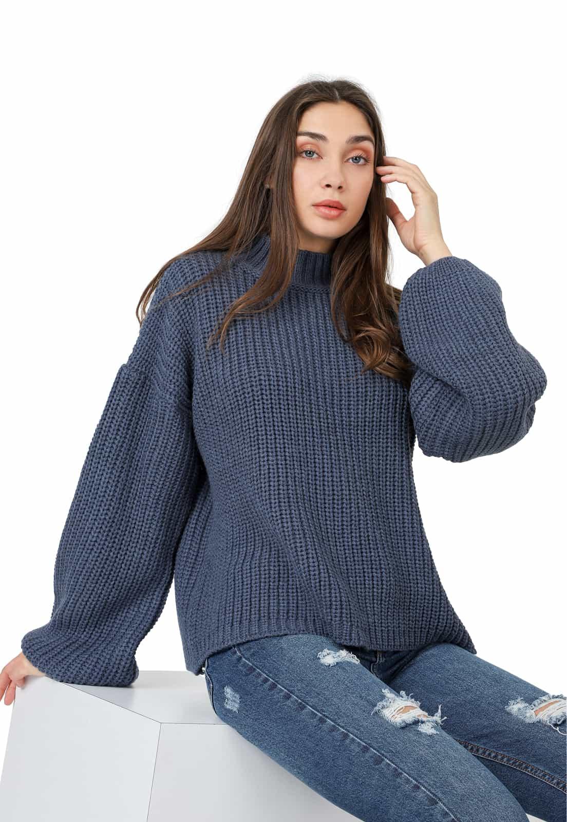 Saco Punto Ingles Grueso Cuello Alto - Prendas de vestir - Giive Giive