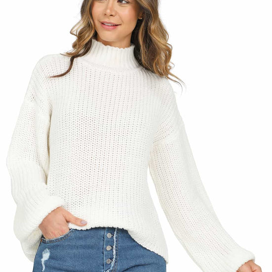 Saco para Mujer Punto Ingles Grueso Cuello Alto - Giive Fábrica de sweaters colombia