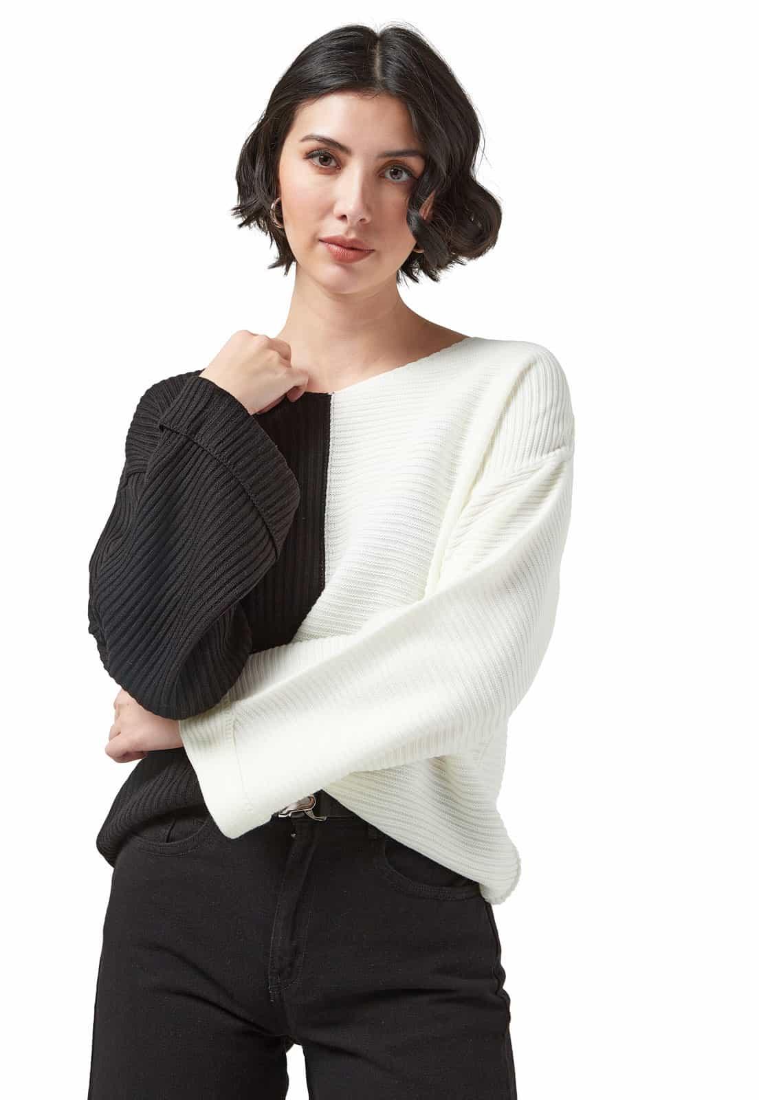 Saco Intarsia Bicolor Cuello V - Giive Giive